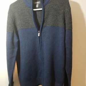 Kenneth Cole Reaction Blue Gray Men's Wool Zip
